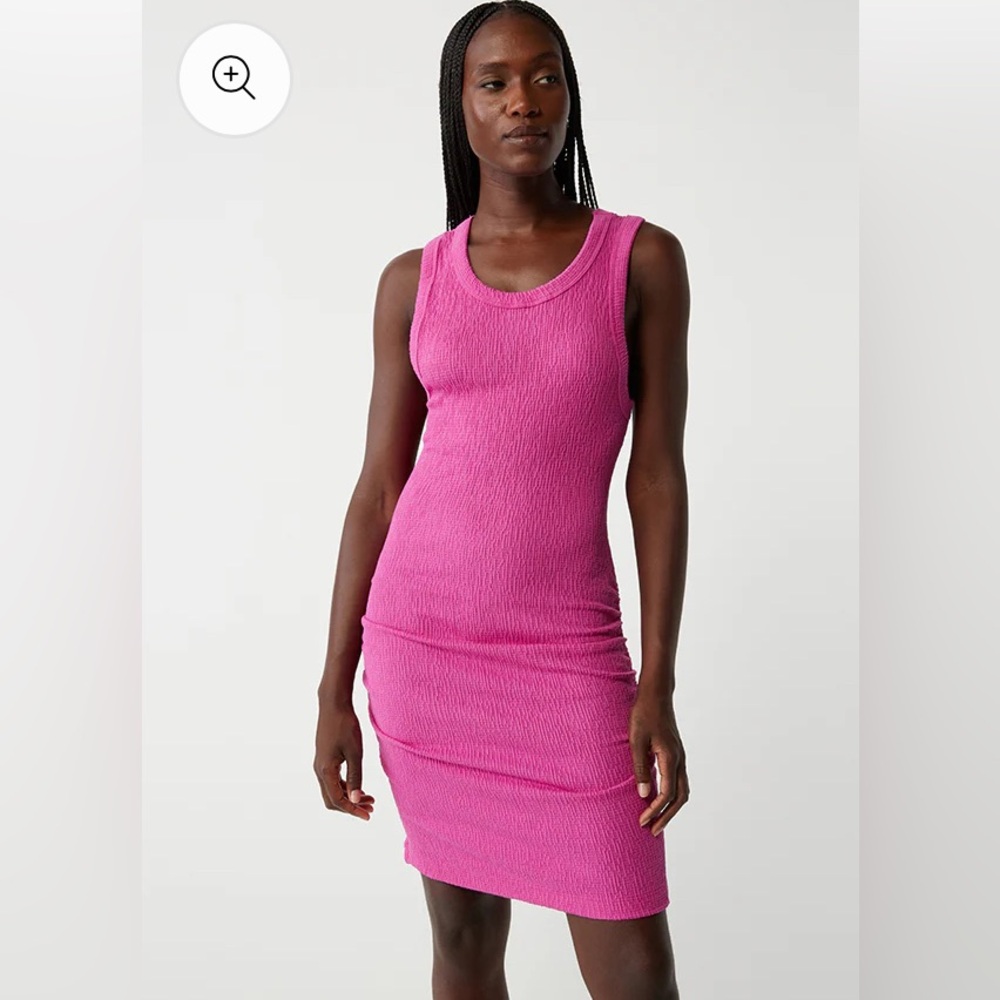 Michael Stars Dalia Crew Neck Mini Dress Pink Size Small